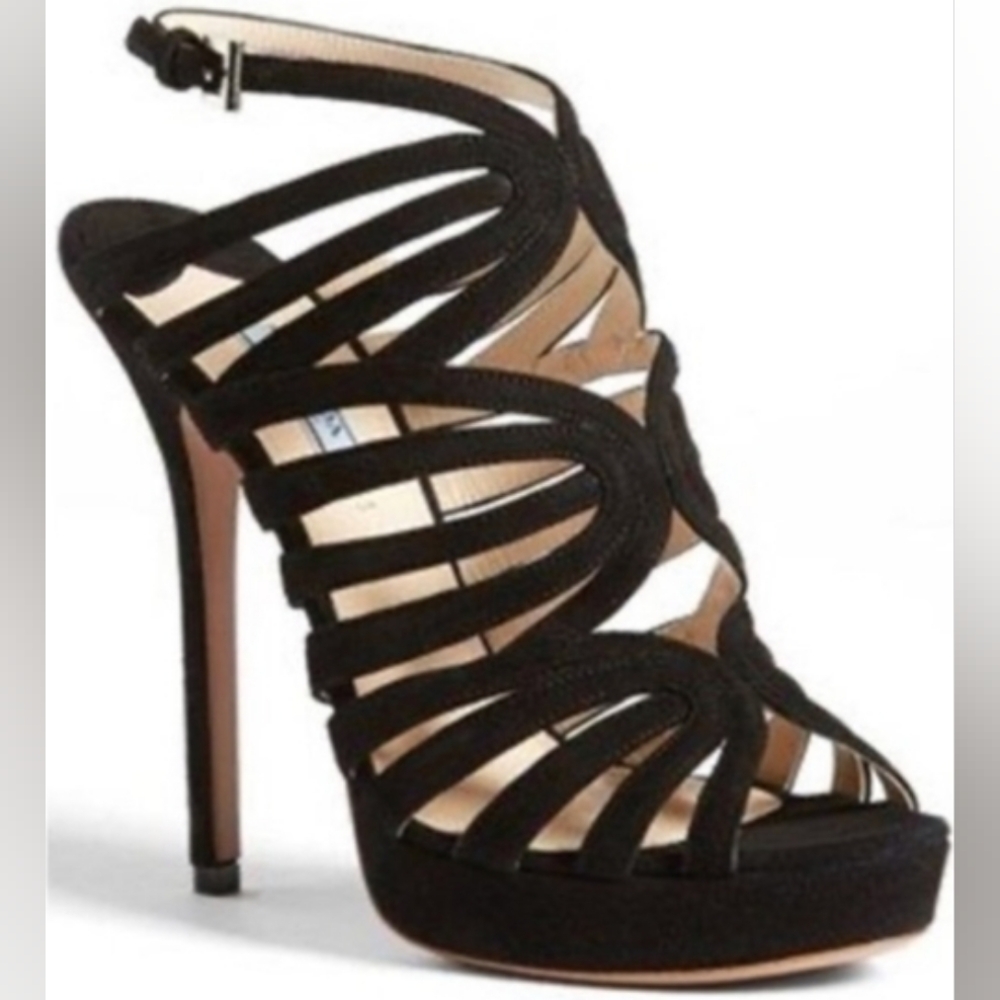 PRADA | Camaacio Strappy Platform Suede Heels | 39.5
